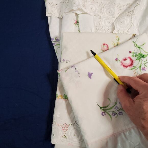 Vintage Martex Atelier Percale Sheets Twin 2 Flat 1 Bed Cover Floral No Iron - Picture 5 of 14
